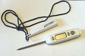 An instant-read digital thermometer is an essential kitchen tool.