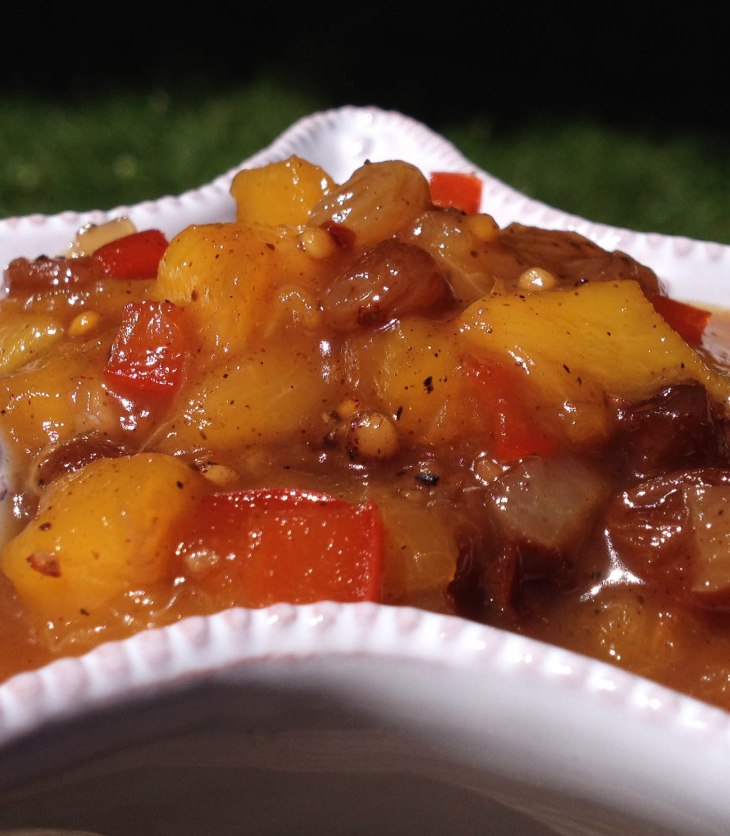 Fresh peach chutney