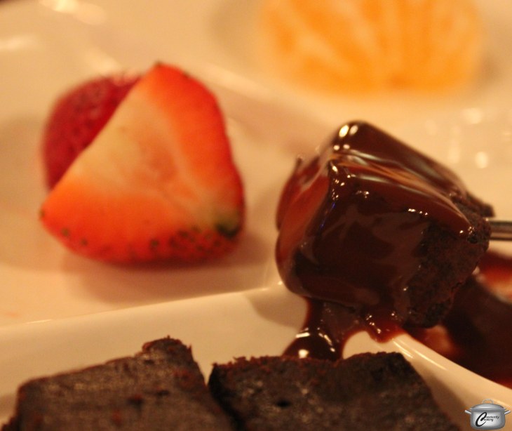 Chocolate, fruit, brownies and port provided the perfect sweet finish to our fondue feast.