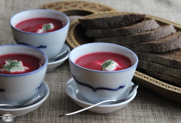 Borscht is hearty, flavourful and has a beautiful bright colour. Serve it with dark rye bread.