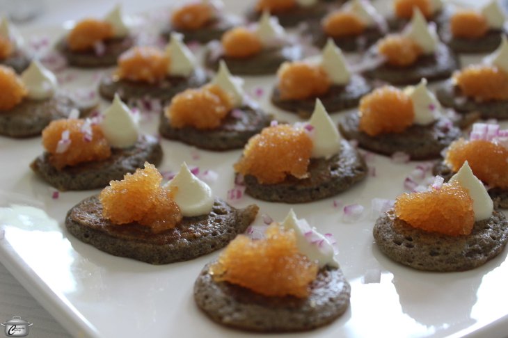 Blini with Löjrom and crème fraiche