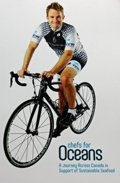 Vancouver chef Ned Bell is biking across Canada to promote sustainable seafood.