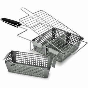 three compartment grill basket