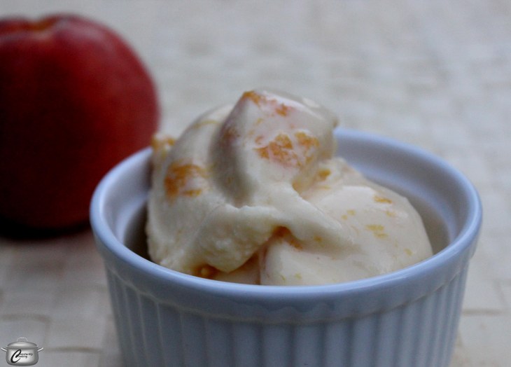 Peach almond frozen custard