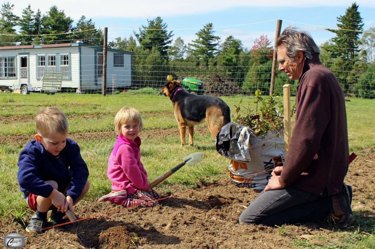 A group of 50 friends and supporters helped David get 5000 bushes in the ground in two days.