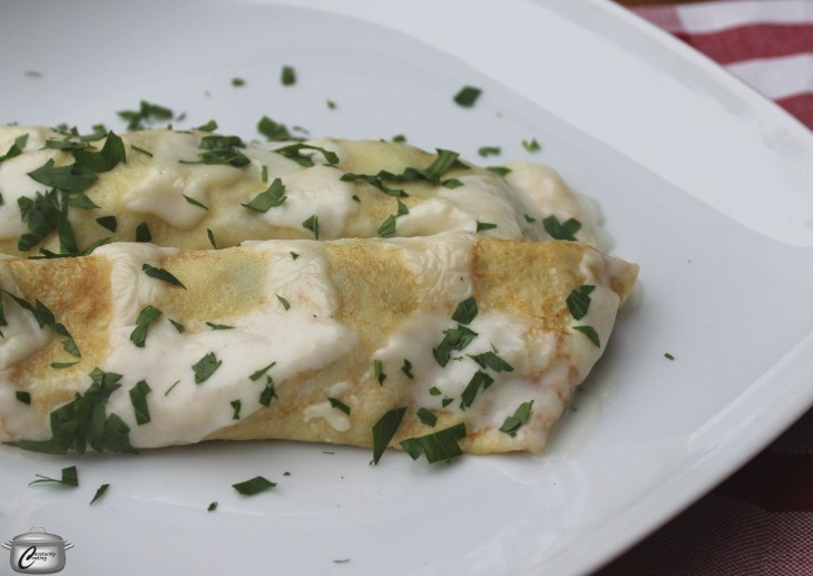 Savoury crepes like these delicious chicken, bacon and mushroom-filled ones are easy to prepare.