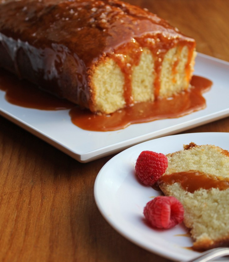 Vanilla Pound Cake with Salted Caramel Glaze