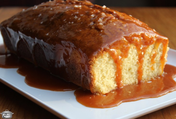 Vanilla Pound Cake with Salted Caramel Glaze