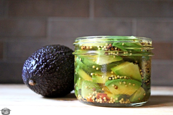 quick pickled avocado slices