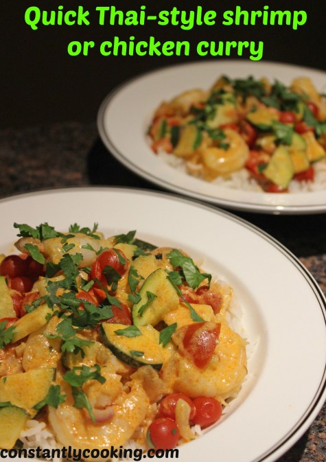 Thai-style shrimp or chicken curry