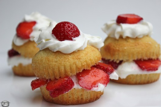 cupcakes grilled and filled with whipped cream and strawberries