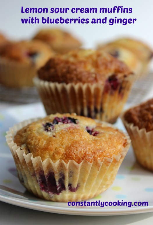These rich, delicious muffins get their flavour from lemon, ginger, sour cream and blueberries