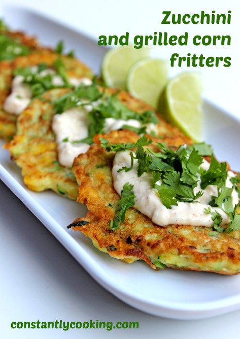 grated zucchini grilled fresh corn in a light and crispy fritter