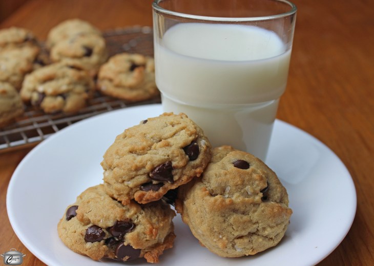 Chocolate chip cookies with quinoa flakes