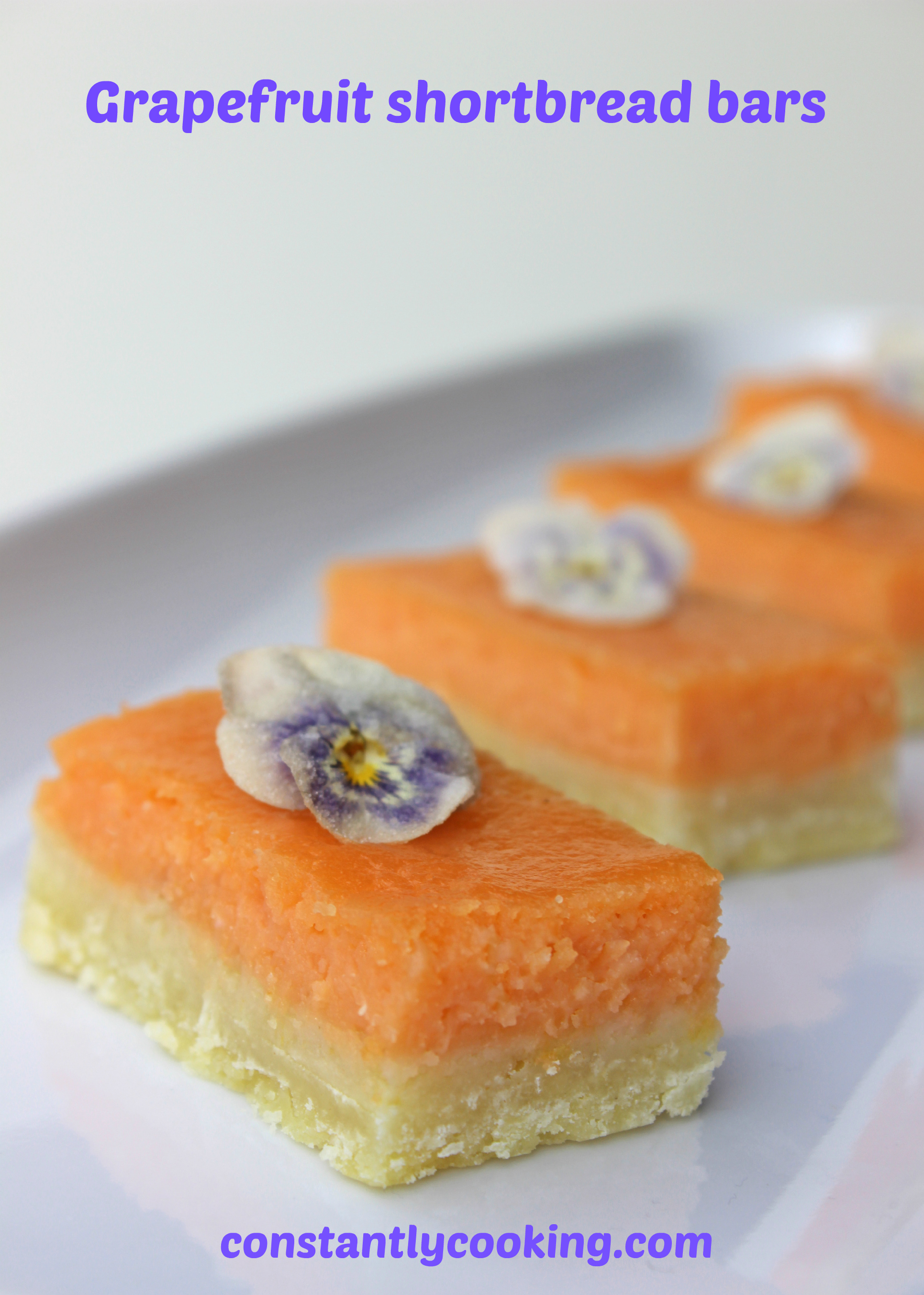 Grapefruit and vanilla curd on a shortbread base made for a truly delicious dessert
