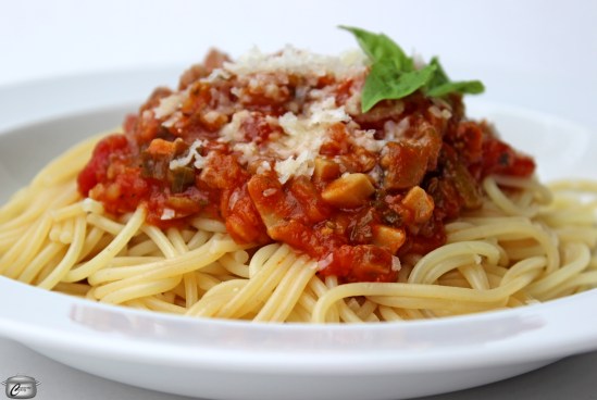 This plant powered pasta sauce is packed with lentils and loads of vegetables